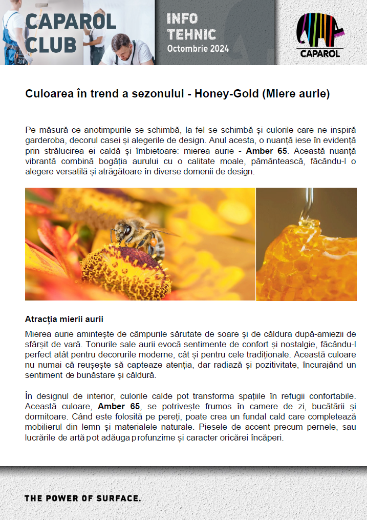 Culoarea în trend a sezonului - Honey-Gold (Miere aurie)